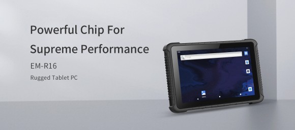 EmdoOu Tablette robuste EM-R16 in industrial outdoOu environment