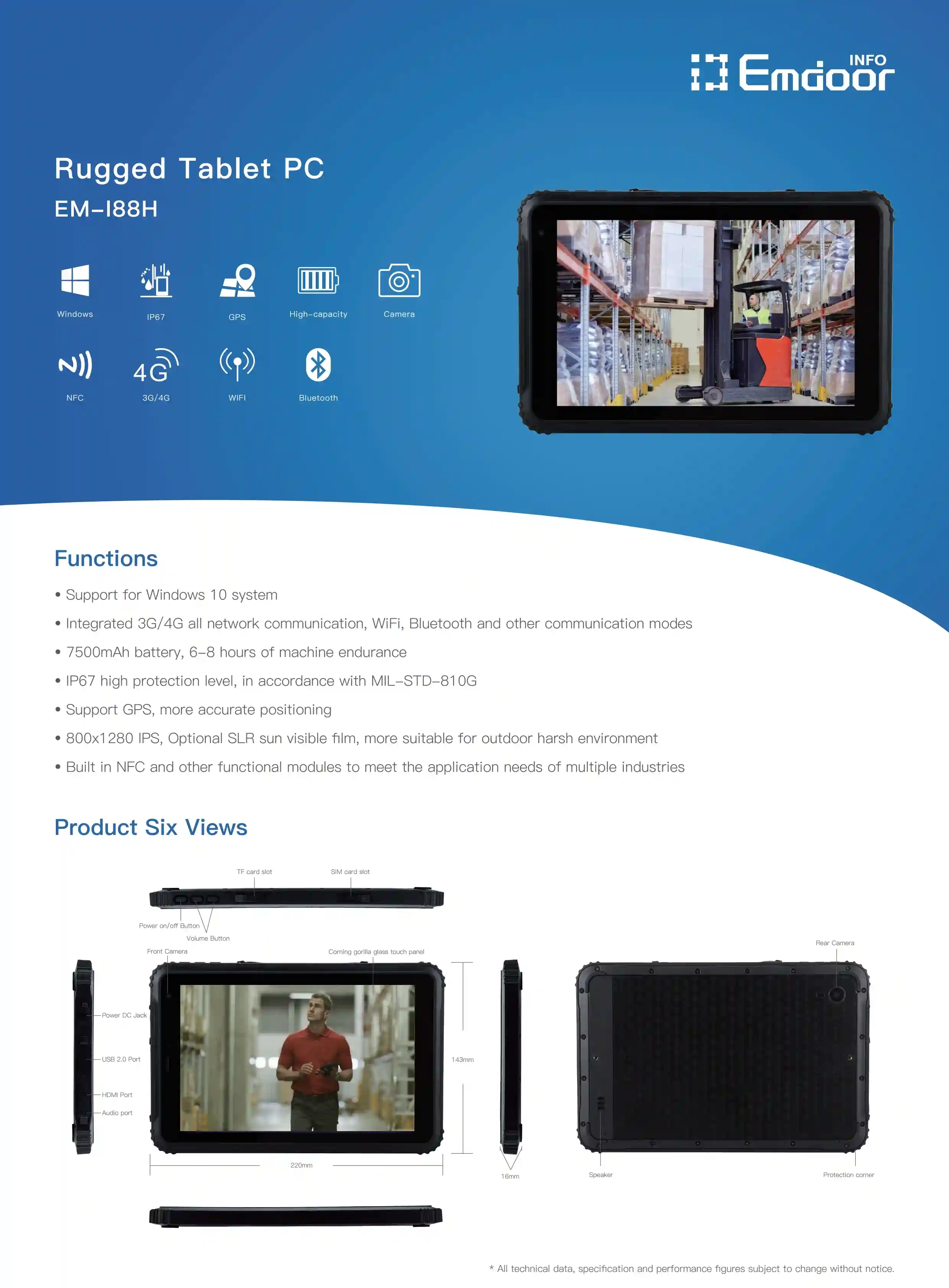 Application de la tablette industrielle Windows 10